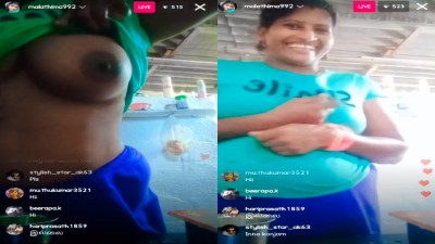 Theni Gramathu aunty shows big mulai with ool talk