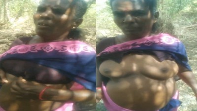 Gramathu old item lady expose mulai on forest